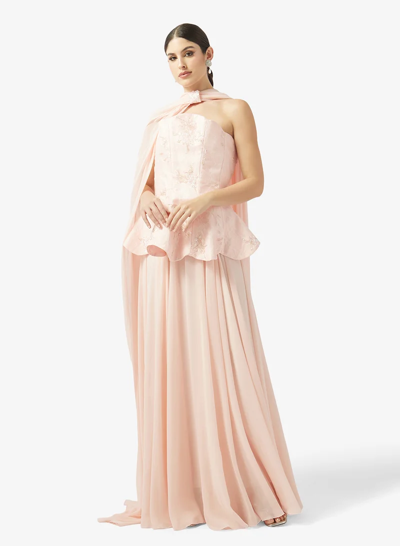 ثريدز باي اجوني فستان ماكسي مطرز بكسرات